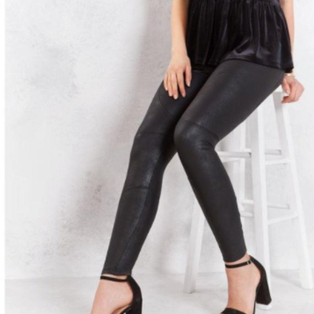 CULLEN FAUX LEATHER LEGGINGS IN BLACK